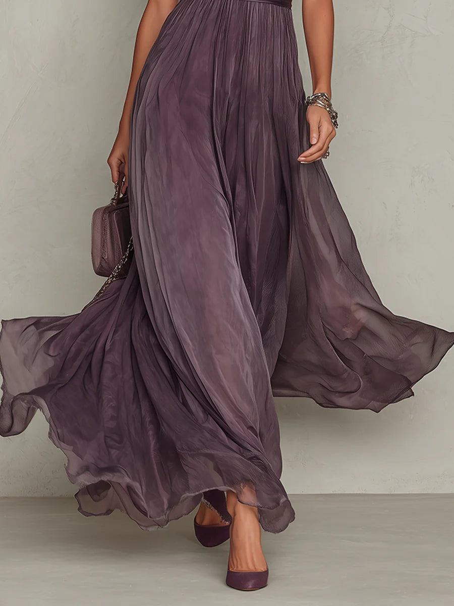 Ashley | Elegante vestido largo de gasa vintage