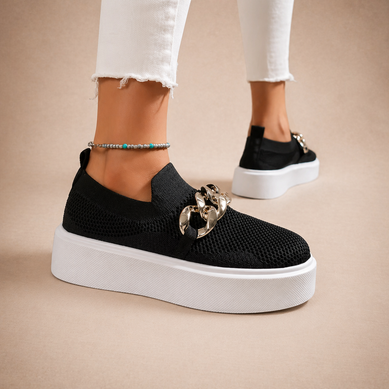 Maria | Zapatos con cadena metálica