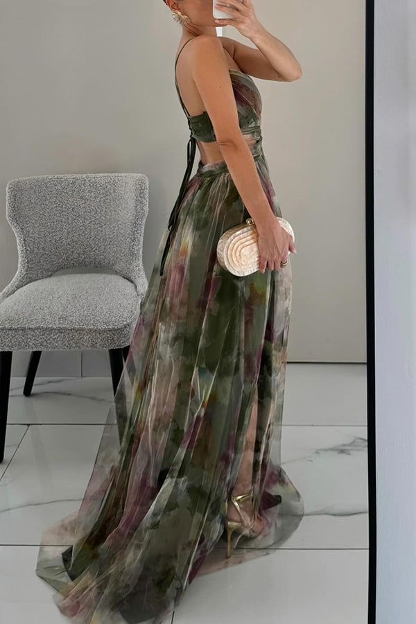 Giselle | Vestido largo con estampado floral encantador