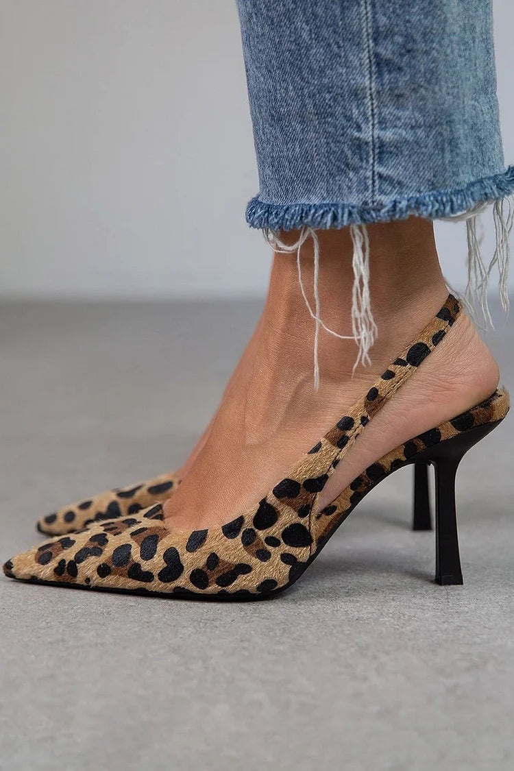 Avery™ | Zapatos de tacón D'Orsay con estampado de leopardo