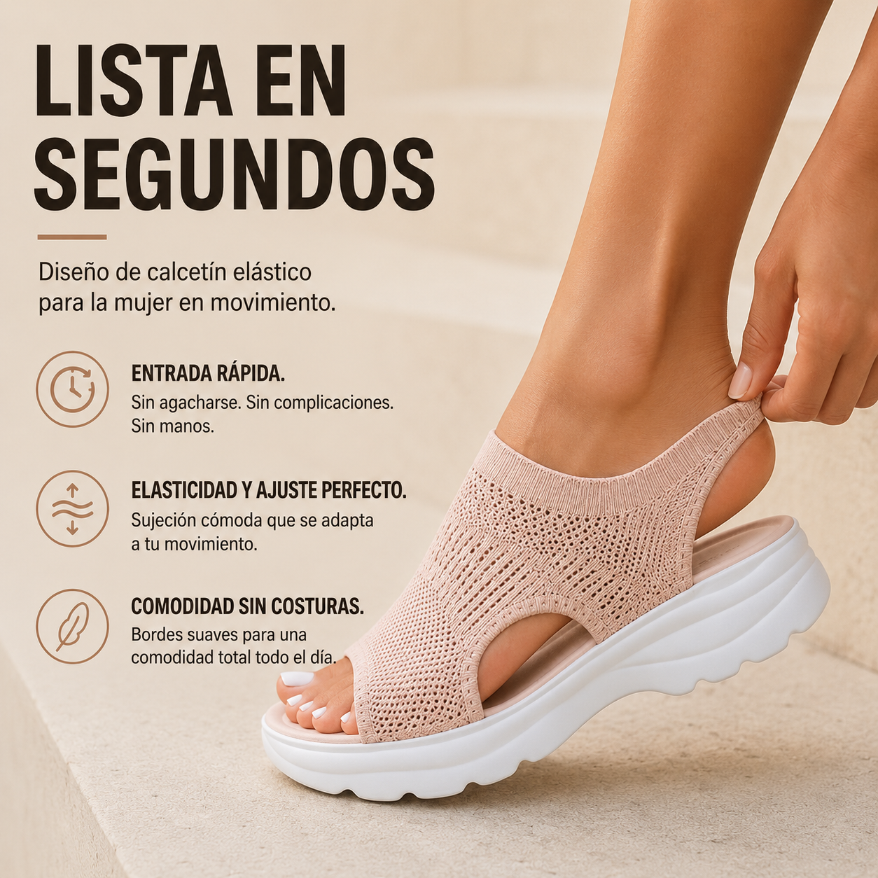 Sandalias de plataforma de malla transpirable para mujer