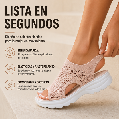 Sandalias de plataforma de malla transpirable para mujer