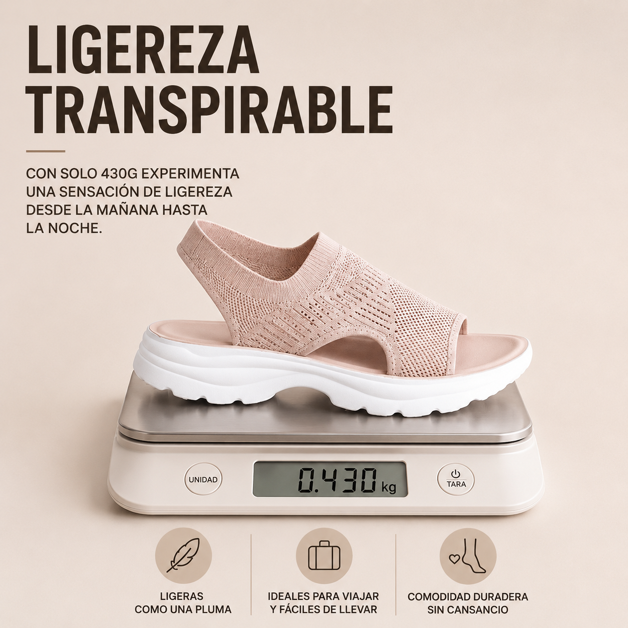 Sandalias de plataforma de malla transpirable para mujer