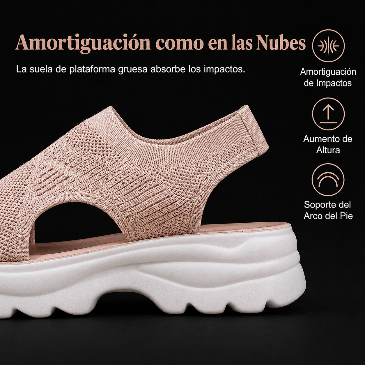 Sandalias de plataforma de malla transpirable para mujer