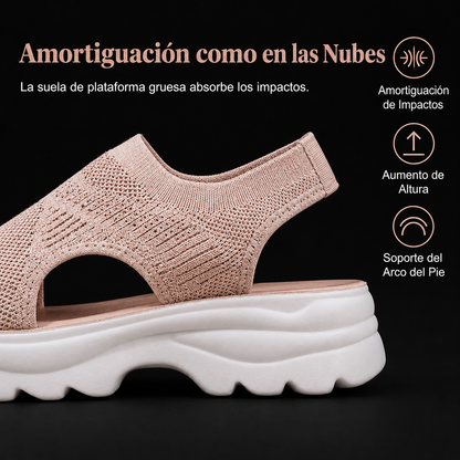 Sandalias de plataforma de malla transpirable para mujer