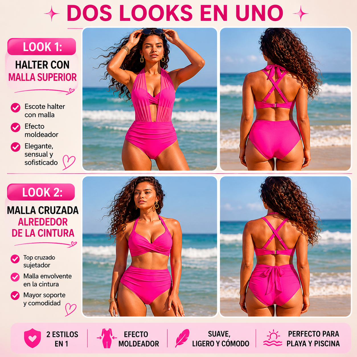 Sabrina | Bikini de talle alto 2 en 1 con control de abdomen