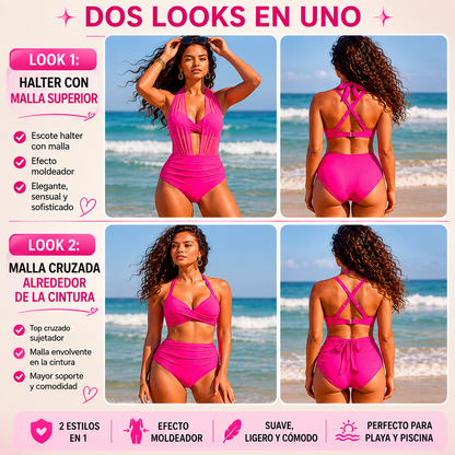 Sabrina | Bikini de talle alto 2 en 1 con control de abdomen