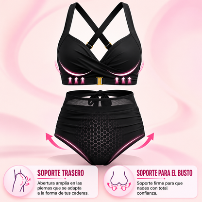 Sabrina | Bikini de talle alto 2 en 1 con control de abdomen