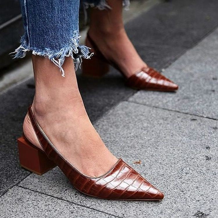 Olga - Zapatos con tacón cuadrado elegante