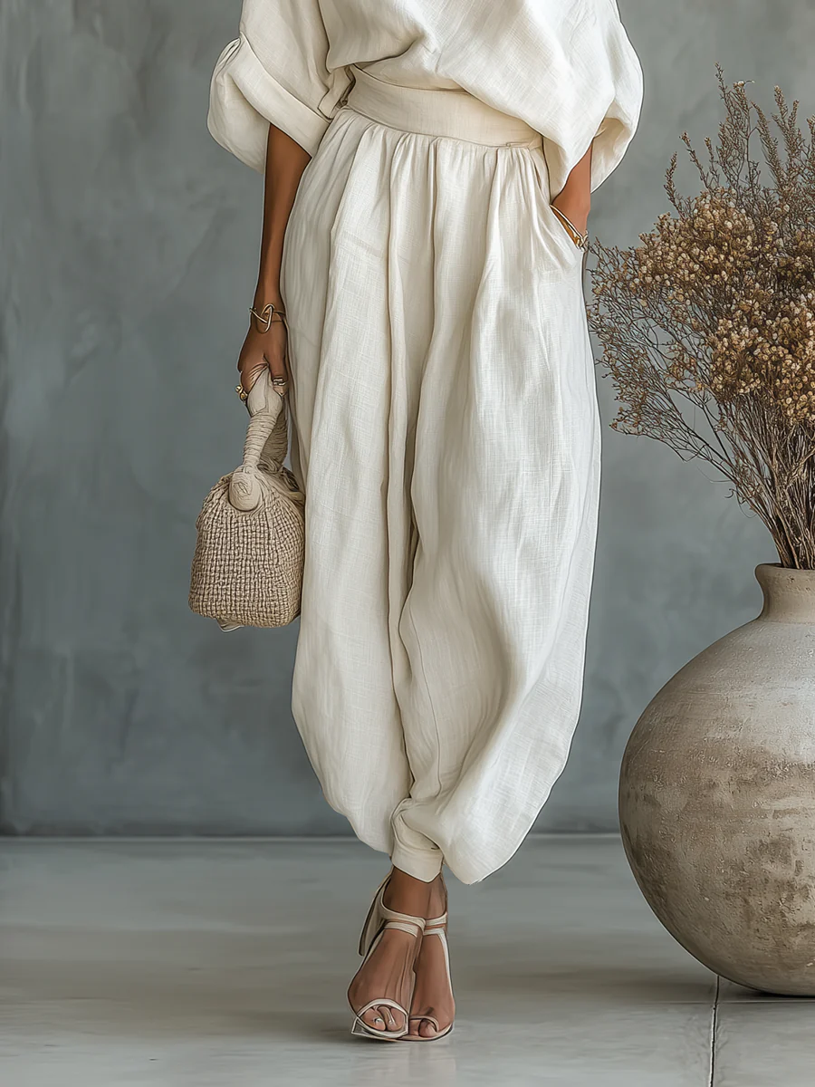 Eleonora — Set elegante de dos piezas con hombro descubierto