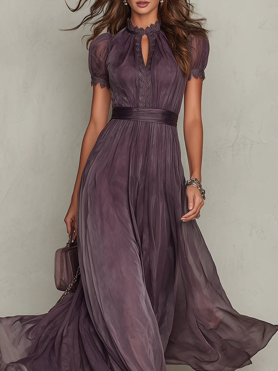 Ashley | Elegante vestido largo de gasa vintage