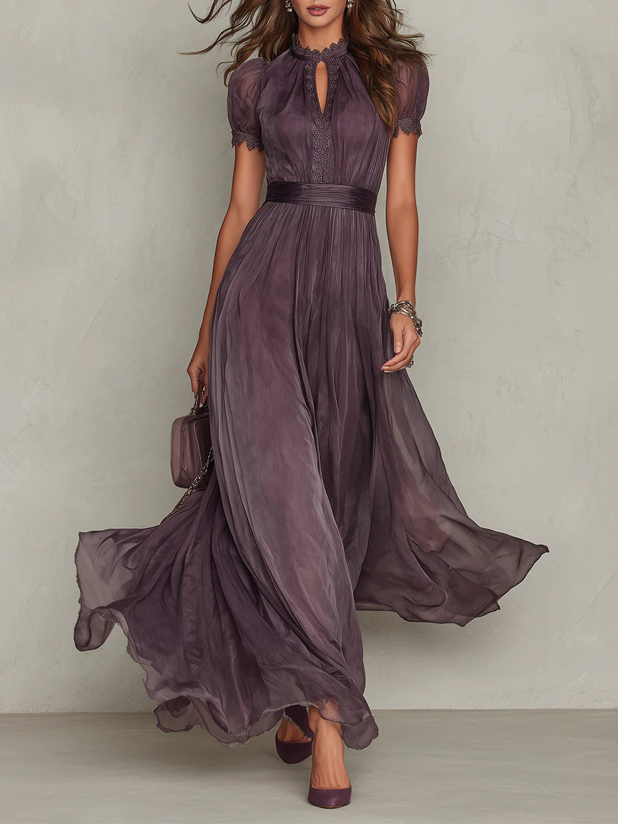 Ashley | Elegante vestido largo de gasa vintage