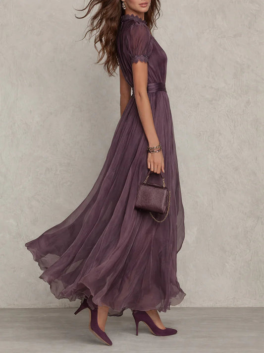 Ashley | Elegante vestido largo de gasa vintage