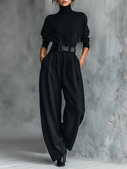 Juliet | Conjunto de suéter de cuello alto y pantalón recto
