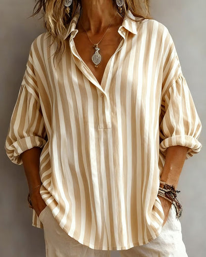 Blusa amplia de rayas con cuello