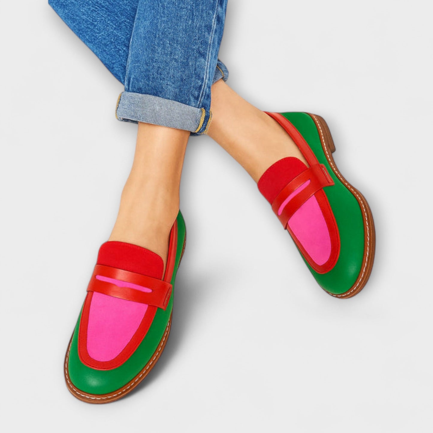 Nyla™ | Mocasines Casual de Contraste