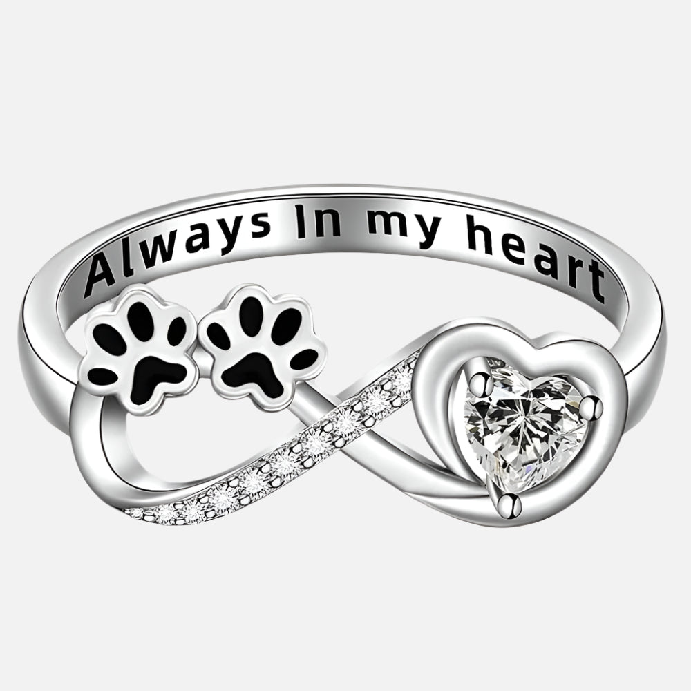 Elara™ | Anillo infinito de corazón con pata
