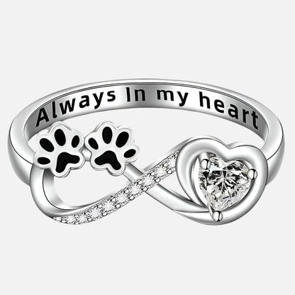Elara™ | Anillo infinito de corazón con pata